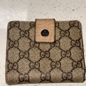 Gucci Canvas Compact Vintage Wallet
